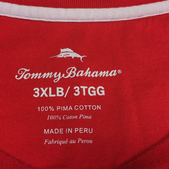 Tommy Bahama Men's Big & Tall 3XLB Bali Skyline Red Tee One Pocket w/Marlin Logo - Picture 3 of 15